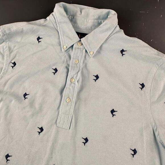 Ralph Lauren Other - Ralph Lauren Polo Shirt Men XL Baby Powder Blue Knit Oxford Embroider Swordfish